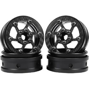 2.2 عجلات خرز 4 قطع من إطارات عجلات من ألياف الكربون لحفارات الغشاش 1/10 RC Capra SCX10 Pro TF2 Element Enduro TRX4 ملحقات ترقيات (ألياف الكربون 2.2 عجلات خرز A) in Kuwait