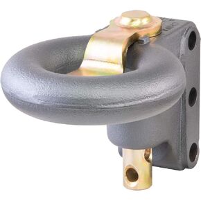 CURT 48626 SecureLatch Channel-Style Lunette Ring, 40,000 Pounds, 3-Inch ID, BATTLESHIP GREY FINISH