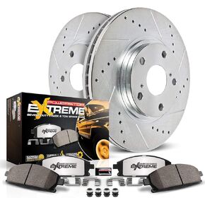 Power Stop K5875-36 Rear Z36 Truck & Tow Brake Kit, Carbon Fiber Ceramic Brake Pads and Drilled and Slotted Brake Rotors For 2010 2011 2012 2013 Lexus GX460 Toyota 4Runner Fj Cruiser