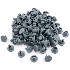 ZZHXSM 100PCS Gray Double Fork Rubber Plug 13mm Rubber Stopper for Bottles Solid Seal for Glass Bottle Culture Jars Food Grade Silicone Plug Used for Perfume Essential Oil Medicinal Sealing Plugs