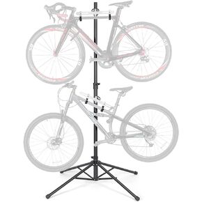 KONG MING CAR Bike Rack Garage Storage - 2 Bicycle Vertical Hanger Parking Rack Gravity Floor Storage Stand - Fully Adjustable Garage Bike Rack for Road, MTB, and Hybrid Bicycles