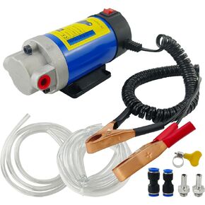 AeKeatDa 100W Electric Oil Diesel Fluid Transfer Pump with Tubes Oil Extractor Pump Gear Pump for Car/Marine/RV/Boat/Motorcycle