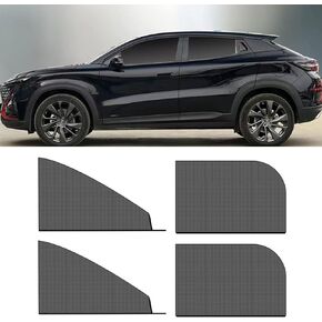 Fogfar 4 PCS Car Side Window Shades, Car Sunshade Screen Window Mesh, Double Layer Design Car Front and Rear Side Windows Sun Shades for SUVs (Black)