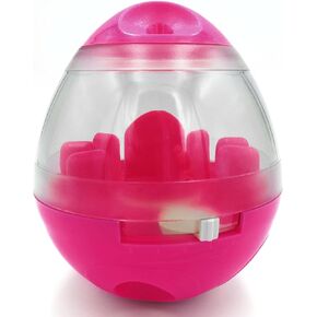 SunGrow Bunny Treat Ball, Boredom Buster Ends Naughty Chewing and Bloat, Encourages Exercise, Interactive Puzzle Feeder Ideal for Puppy, Small Dogs, Pocket Pet, Rabbits, Rats, and Hamsters (Pink)