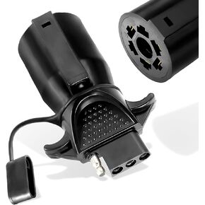 Agrieyes Premium 7 Pin to 6 Pin Trailer Light Adapter, 7 Way to 6 Wire RV Blade Trailer Plug, Trailer Connector for Pickup Truck RV