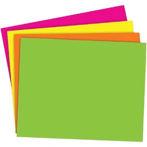 School Smart Poster Board, 11 x 14 Inches, Assorted Neon Color, Pack of 25 - 1371699