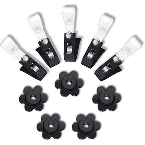 Garden Flag Rubber Stoppers 5Pcs and Anti-Wind Clips 5Pcs, Accessories for Garden Flag Stand-Holder-Pole, Garden Flag Rubber Stoppers and Flag Clips for Garden Flag Poles Stand