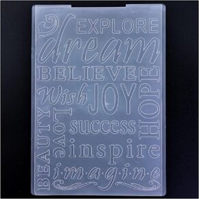 كلمات KWELLAM استكشاف Dream Believe Wish Love مجلدات النقش البلاستيكية لصنع البطاقات وسجلات القصاصات والحرف الورقية الأخرى 22052501