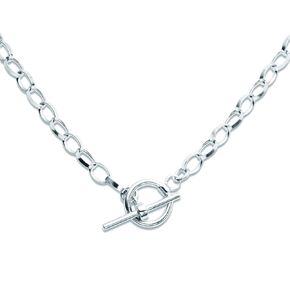 Choker Necklace Toggle Clasp in Sterling Silver (15 inches)