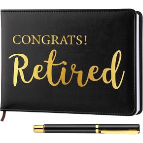 Ctosree Retirement Guest Book with Signature Pen Retirement Party Supplies Retirement Party Decorations Retirement Gifts for Women Men Office Colleague Advice and Wishes Book for Retirement (Classic)