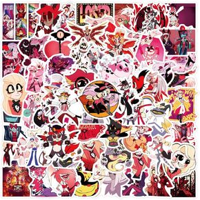 123 Pcs Hazbin Hotel Cartoon Stickers Pack | Cool Funny Graffiti Stickers Vinyl Waterproof Scrapbook,Journaling,Laptop,Bumper,Skateboard,Water Bottles,Computer,Phone,Cartoon,Hard hat,Car Stickers