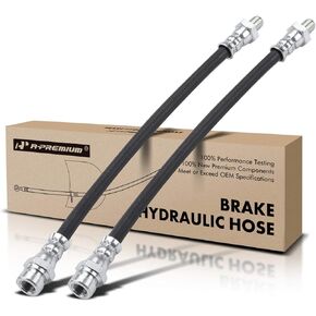 A-Premium Brake Hydraulic Hose Compatible with Dodge, Chrysler, Eagle, Mitsubishi and Plymouth Models - 2000 GTX, Avenger, Colt, Stealth, Stratus, Sebring, Summit, Talon, Eclipse, Pack of 2