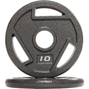 BalanceFrom Olympic 2-Inch or Standard 1-Inch Cast Iron Plate Weight Plate for Strength Training and Weightlifting