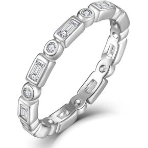 Fahonie Statement Ring 925 Sterling Silver cut 5A Cubic Zirconia CZ Anniversary Promise Ring for Women