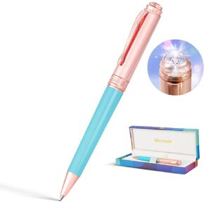 Luxury Ballpoint Pen, Top Set With 8mm Brilliant Diamond,Vibrant Pink Pen Body,Attractive Rose Real Gold Finish, Black G2 Refill,Elegant Gift Pen For Women, Executive, Fancy, Nice Pen