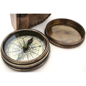 Robert Frost Poem Compass-Pocket Compass w Leather Case Rustic Vintage Home Decor Gifts