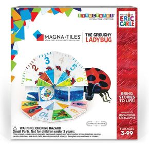 مجموعة CreateOn Magna-Tiles The Grouchy Ladybug Eric Carle (اليرقة الجائعة جدًا)، كتب Eric Carle لألعاب بناء الأطفال، ألعاب بلاط مغناطيسي تعليمية للأعمار من 3 سنوات فما فوق، 16 قطعة in Kuwait
