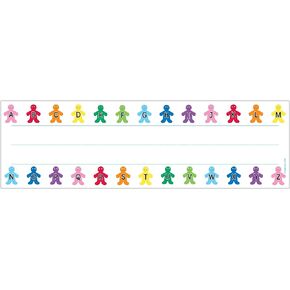 Hygloss Products Alphabet Kids Name Plates for Desks Cubbies Lockers – 9.5 x 2-7/8 Inch, 36 Pack