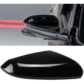 Moonlinks Compatible with 2016-2021 Honda Civic Side Ox Horn Mirror Cover Replacement,Glossy Black Mirror Cap for 10th Gen Civic,2019-2022 Insight,LH & RH Side Door Rearview Mirror Cover Trim(1 Pair）