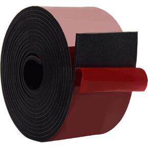 DEVNOL Self-Adhesive Neoprene Rubber Strips 1/8" Thick x 3" Wide x 12' Long, Sealing, Cushioning, Weather Stripping, Gaskets, and DIY Projects, Weatherproof