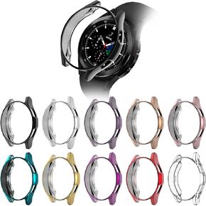 RICHONE [10-Pack] Case for Samsung Galaxy Watch 4 Classic 46mm Protector Case [NO Screen Protector], Soft TPU Thin Protective Bumper Frame Raised Edges Protective Cover 46mm (10 Pcs)