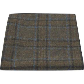 Olive Green & Brown Check Pocket Square, Tweed, Tartan, Plaid