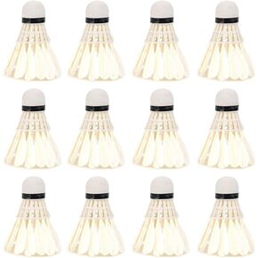 12 Pieces/Batch of White Feather Badminton Shu Ball Outdoor Sports Training Accessories high Stability and Durability Badminton