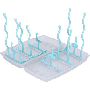 Travel Baby Bottle Drying Rack, Foldable Portable Bottle Drying Rack, Upright Vertical Collapsible Water Bottle Drying Rack, Small Travel Cleaning Drying Bottle Kit for Baby Bottles Accessories