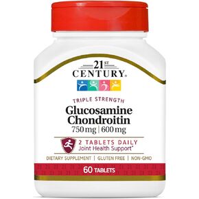 21st Century Glucosamine Chondroitin 750/600mg - Triple Strength, Tablets, 60 Count