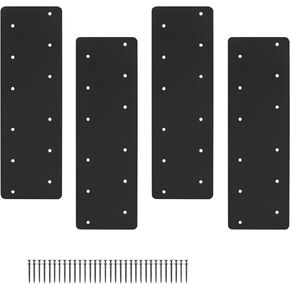 4 Pcs T Post Bracket,16.9"x12"T Flat Mending Plate Joining Brackets, Connecting Brackets, T Shape Strap Plate Fit 4x4,6x6 for Repair House,Pavilion,Truss framing