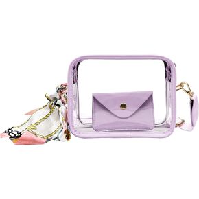 lifwimner Clear Crossbody Bag Stadium Approved Clear Shoulder Purse with Adjustable Strap Wristlet Clutch for Concert Sports