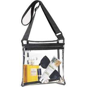 حقيبة محفظة كروس شفافة من Suuree، حقيبة يد بلاستيكية معتمدة من الاستاد للحفلات الموسيقية والمهرجانات وأي أنشطة خارجية. in Kuwait