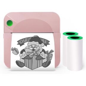 Mini Pocket Printer,Portable Thermal Printer for Label,Text Memo,Receipt,Sticker,Photo Printers, 203 DPI, BT Inkless Printing, Wireless Bluetooth Printer Compatible with iOS and Android (Black) in Kuwait