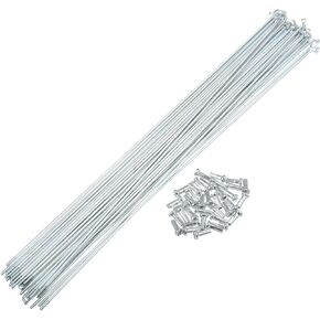 X AUTOHAUX 36pcs 14G J Bend Bicycle Galvanized Spokes Cycle Spokes Steel Spokes for Mountain Bike MTB
