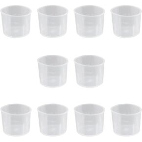 Bettomshin 20Pcs 15ml Metric Straight Shape Transparent Plastic Beaker, Lab Beakers Liquid Measuring Cups Graduated Multipurpose Mixing Cups for Lab, Kitchen, Milk, Juice