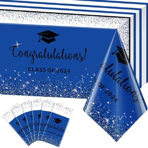 3 Pack Class of 2024 Graduation Tablecloths,Foil Dot Plastic Disposable Rectangle Table Covers for 2024 High School University College Graduation Party Decorations,108*54 Inch (Green and Black)
