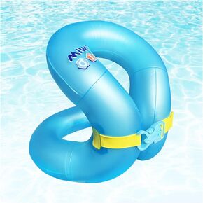 Generic FINEJUSTOK Floaties Swim Vest for Child - Portable Inflatable Pool Floats with Adjustable Safety Buckle, Double Surround Air Bag(Blue) - Ideal for Kids 3-6 Years