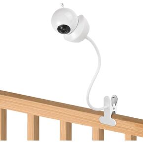 Flexible Baby Monitor Mount for Babysense V43/HDS2/V24R Video Baby Monitor, Gooseneck Baby Monitor Stand with Perfect View Angle and Easy Installation, Attach to Wherever You Want - White