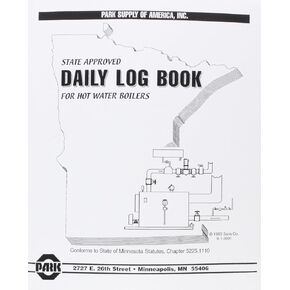Park Supply of America LOGBOOK-HW Minnesota State Approve Boiler Log Book