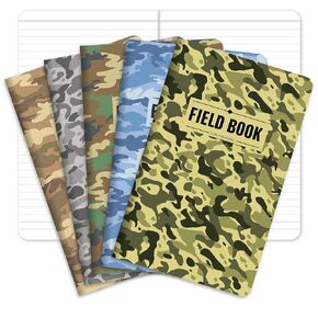 Elan Publishing Company Field Notebook/Journal - 5"x8" - Camouflage - Lined Memo Book - Pack of 5