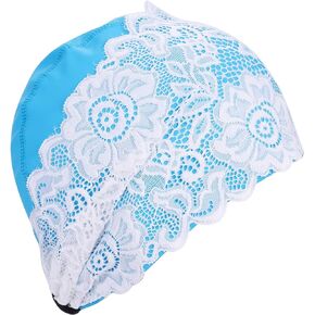 Women Swimming Cap Swim Cap for Girl Ladies Extra Large Swim Cap Bathing Cap Elastic Bath Cap Vintage Swim Cap Long Short Hair Lace Flower Beach Hat Swim Cap Cover Ear Hair Dry Swim Cap No Waterproof