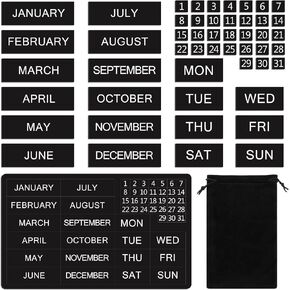 50 Pcs Calendar Magnet Numbers for Whiteboard and Refrigerator, Magnetic Days of the Week and Months Magnetic Calendar Dates Indicators for Office (10.4 x 6.7 Inch)