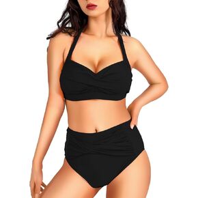 OPPOSHE Women's Bikini Sets Two Piece Swimsuit High Waisted V Neck in Kuwait