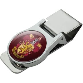 Harry Potter Gryffindor Painted Crest Satin Chrome Plated Metal Money Clip