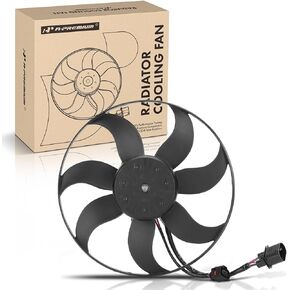 A-Premium Engine Radiator Cooling Fan Assembly Compatible with Volkswagen & Audi Models - Jetta, Passat, Golf, Tiguan, Tiguan Limited, Beetle, CC, Eos, GTI, A3, A3 Quattro, TT Quattro, TT RS Quattro