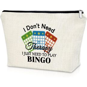 Sazuwu Bingo Lover Gifts القمار هدية للنساء حقيبة ماكياج البنغو لاعب لعبة هدايا عيد ميلاد لصديق أنثى حقيبة مستحضرات التجميل كازينو عشاق الهدايا هدايا عيد الميلاد لها حقيبة مستحضرات التجميل السفر