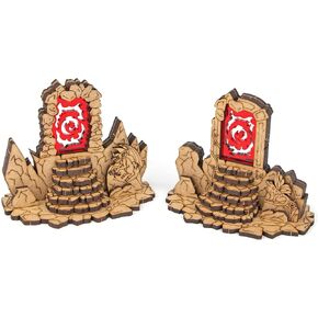 TowerRex Infernal and Fey Portals Modular D&D Furniture Terrain - DND Accessories for Dungeons & Dragons, Pathfinder, Warhammer, Tabletop Wargaming Terrain, RPG Scenery for 25mm 32mm 28mm Miniatures