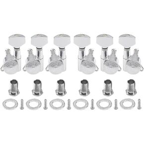 6Pcs Yootones Metal Guitar 3L3R Machine Heads Locking Tuning Key Pegs Tuners Replacement Compatible with Stratocaster Telecaster Electric or Acoustic Guitars (Black)