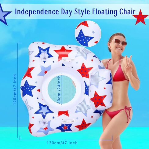 Wenqik Inflatable Pool Float Chair for Adult, Pool Float Tube, Blow Up Pool Chair with Mesh Bottom Cup Holders Handles Headrest, Water Lounge Floats for Beach Lake Rafting in Saudi Arabia