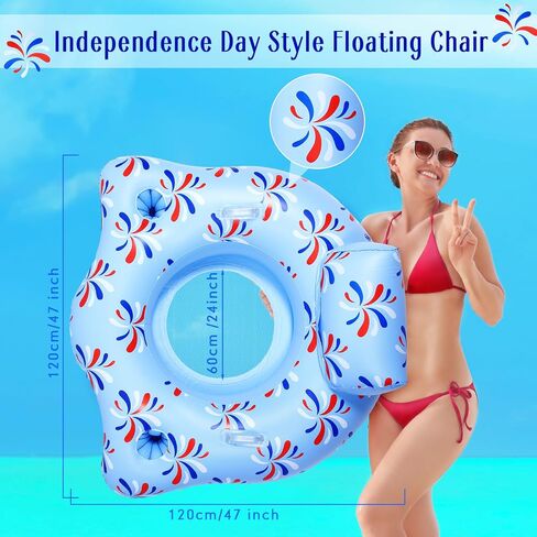 Wenqik Inflatable Pool Float Chair for Adult, Pool Float Tube, Blow Up Pool Chair with Mesh Bottom Cup Holders Handles Headrest, Water Lounge Floats for Beach Lake Rafting in Saudi Arabia